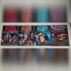 Star Wars :The New Essential Guide. Lot Of 4 Droids, Characters, Weapons,vehicle